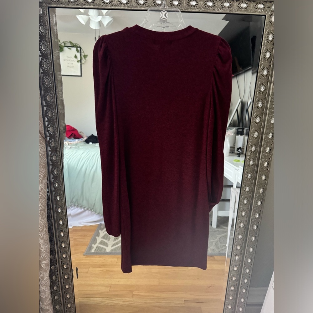 Maroon/burgundy long sleeve dress